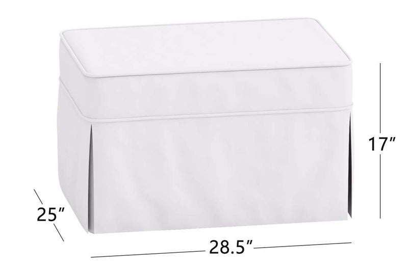 Custom Slipcover Replacement غطاء بديل لأريكة القطن العثمانية. يناسب العثماني الأساسي من بوتري بارن PB. غطاء كثيف من القطن لمقعد القدم (أبيض أساسي) - Image 3
